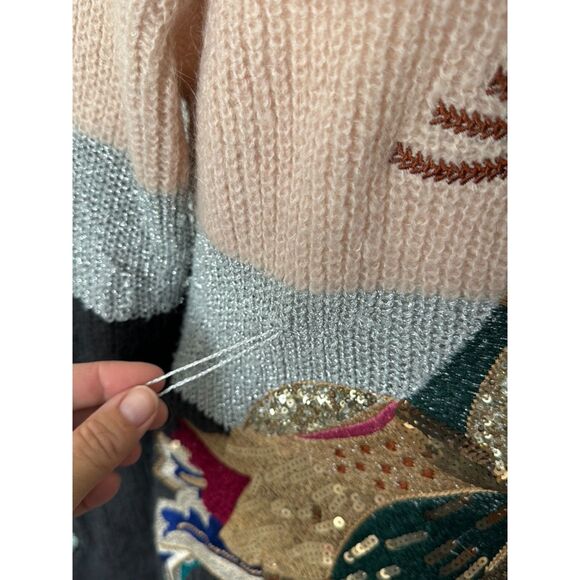 Anthropologie HWR Monogram Winged Patchwork Cardigan Size XS - Picture 8 of 13